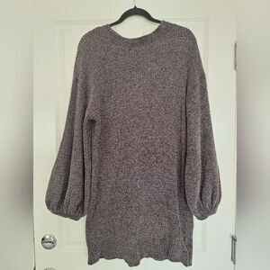 Something Navy Womens Gray Long Sleeve Dress Size S